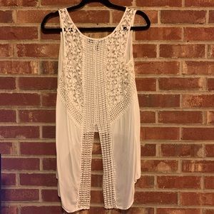 Sheer Tank Top with Crochet Back